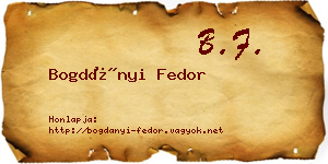 Bogdányi Fedor névjegykártya